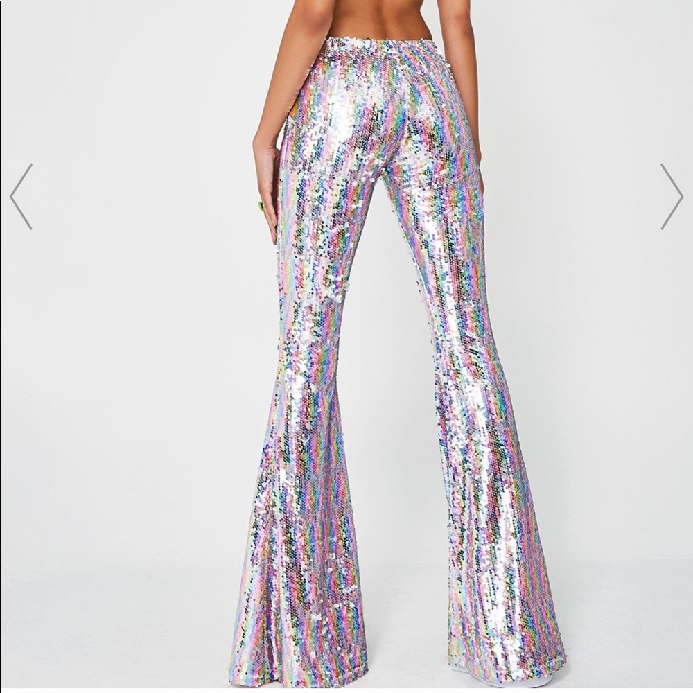 Sequin rainbow bell bottoms from dollskill! NEW